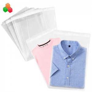 kundenspezifische starke transparente selbstklebende versiegelnde Plastikkleiderverpackungstasche opp Plastiktaschen für Kleidung \/ T-Shirt \/ Imbiß